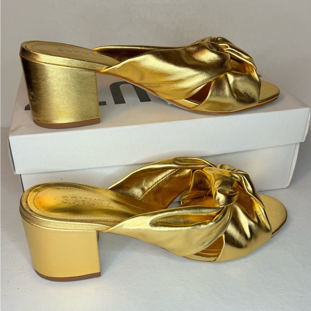 SCHUTZ Gold Women's Sandals - Picture 3 of 9